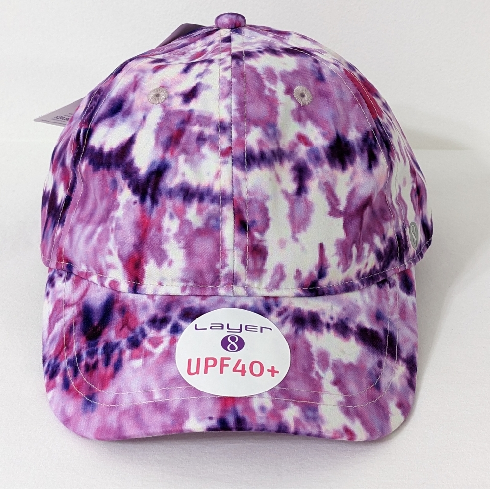 Layer 8 Girls Tie Dye UPF 40+ Sun Protection Baseball Cap, New With Tag